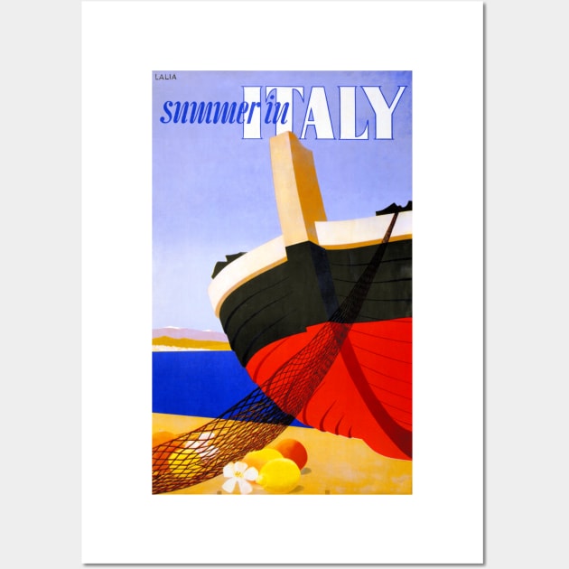 Vintage Travel Poster Summer in Italy Wall Art by vintagetreasure